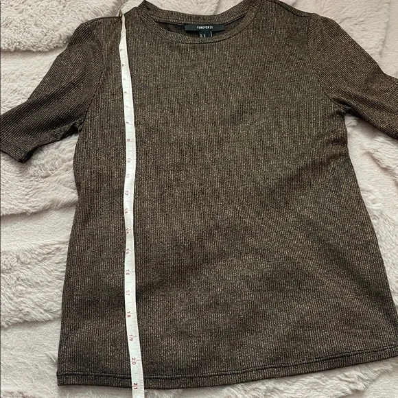 Forever 21 Metallic Brown Short Sleeve Top - Picture 6 of 6